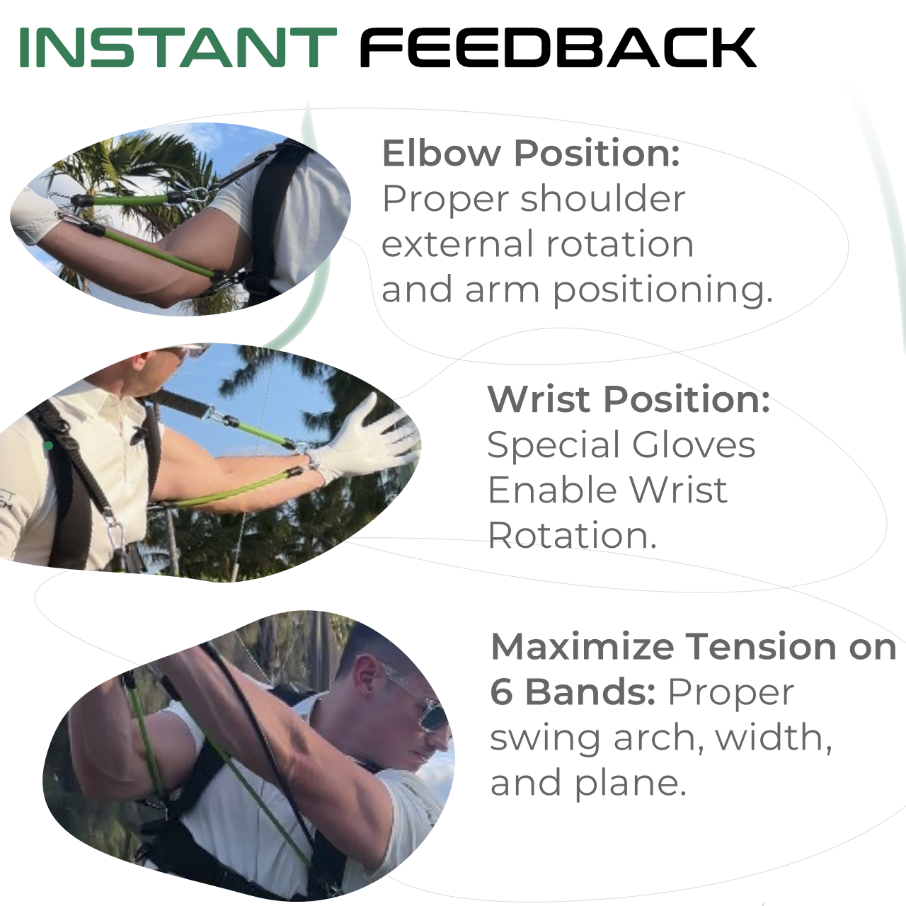 Swing Band Golf Training Aid (Includes Golf Gloves) Adult Men Size